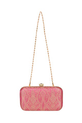 Silk Clutch In Pink And Gold