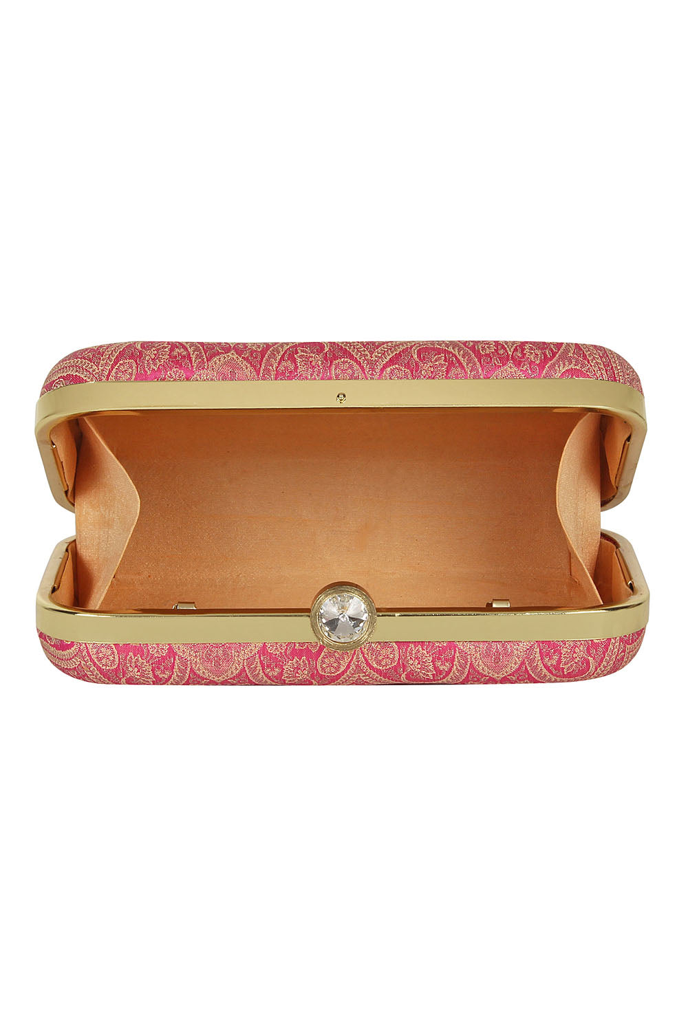 Silk Clutch In Pink And Gold