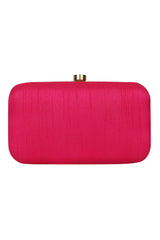 Faux Silk Clutch In Pink