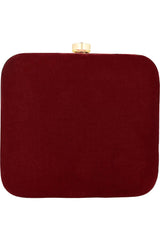 Vista Sequin Embellished Velvet Box Clutch Wine & Gold