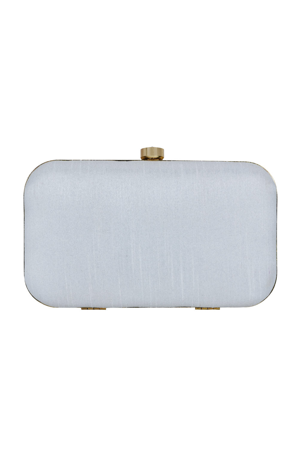 Faux Silk Clutch In White