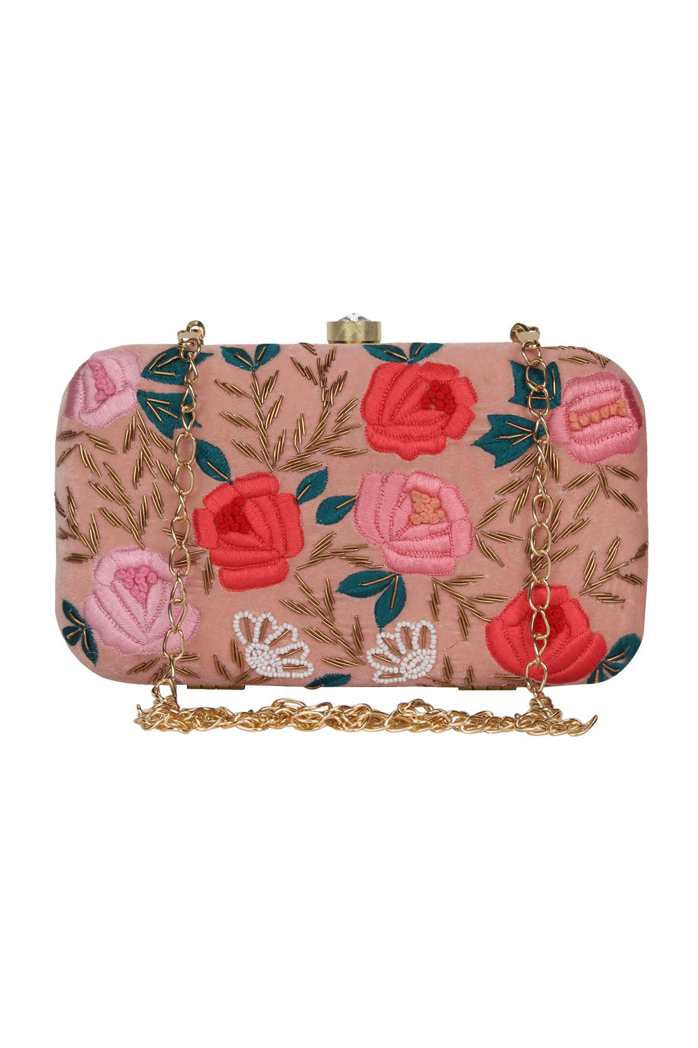 Velvet Clutch In Pink