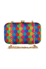 Faux Silk Clutch In Multi-Color