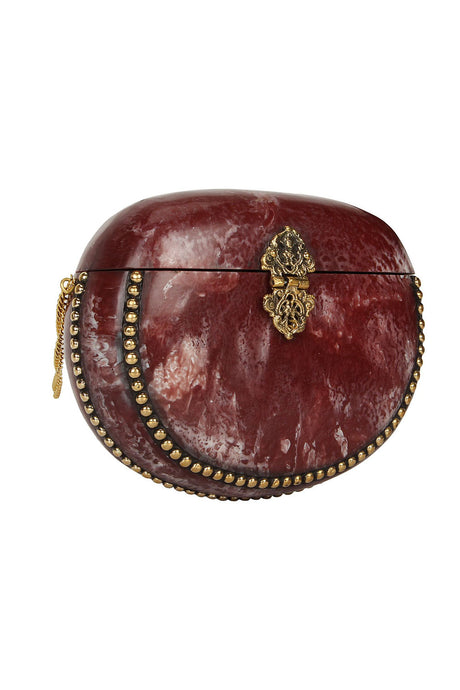 Metal Clutch In Red And Gold