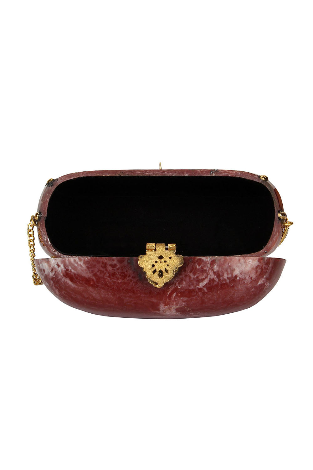 Metal Clutch In Red And Gold