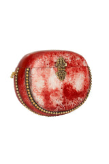 Metal Clutch In Red And Gold