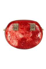 Metal Clutch In Red And Gold