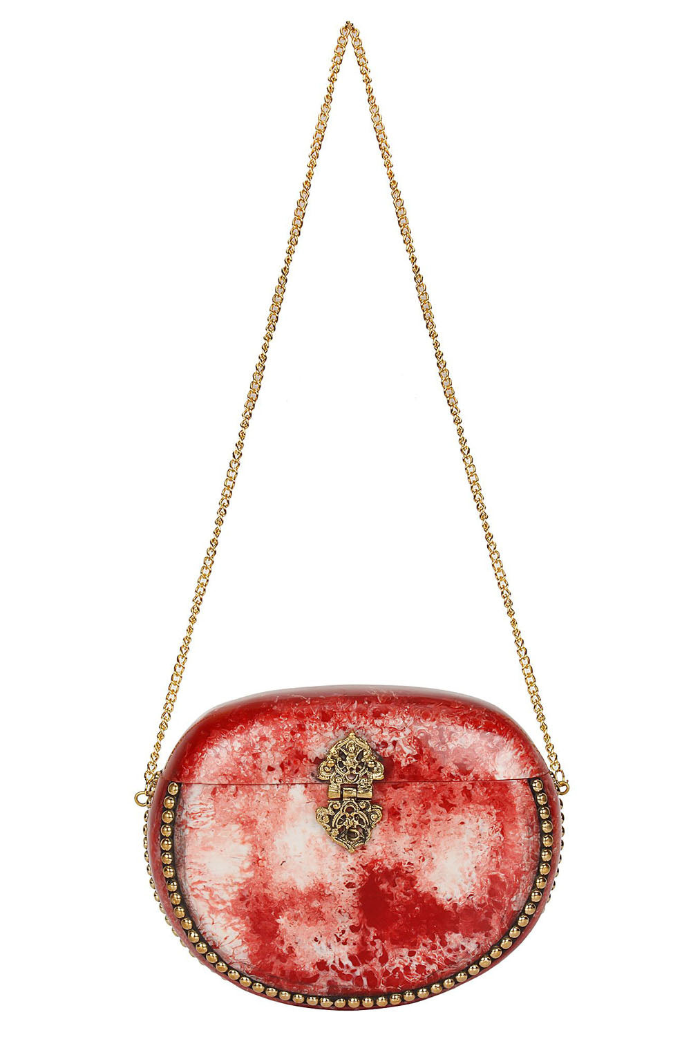 Metal Clutch In Red And Gold