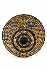 Gold And Black Metal Mosaic Embellished Clutch