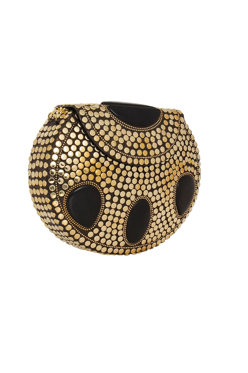 Metal Clutch In Gold And Black