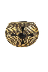 Metal Clutch In Gold And Black