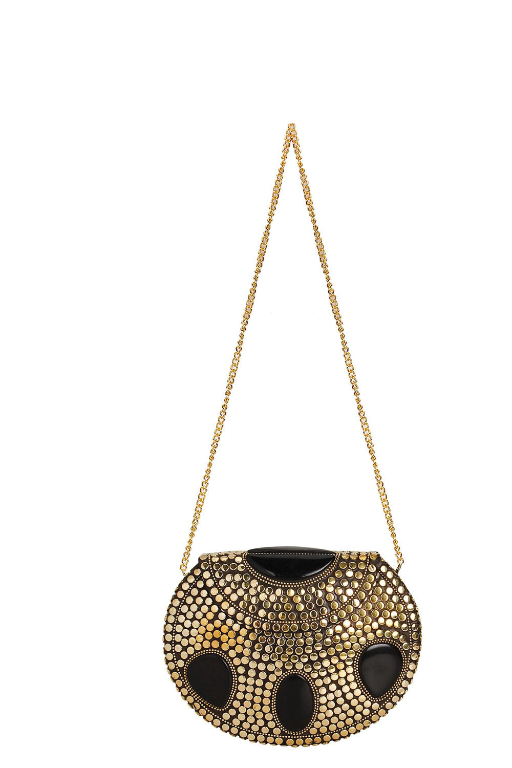 Metal Clutch In Gold And Black