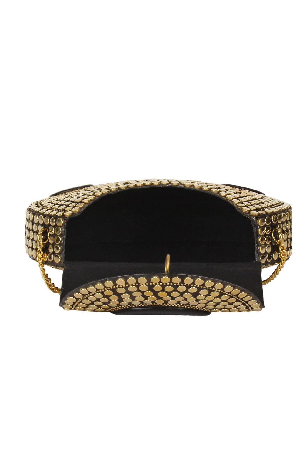 Metal Clutch In Gold And Black