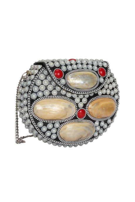 Shell Clutch In Sliver