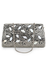 Mosaic Silver & White Metal Botanical Mosaic Clutch