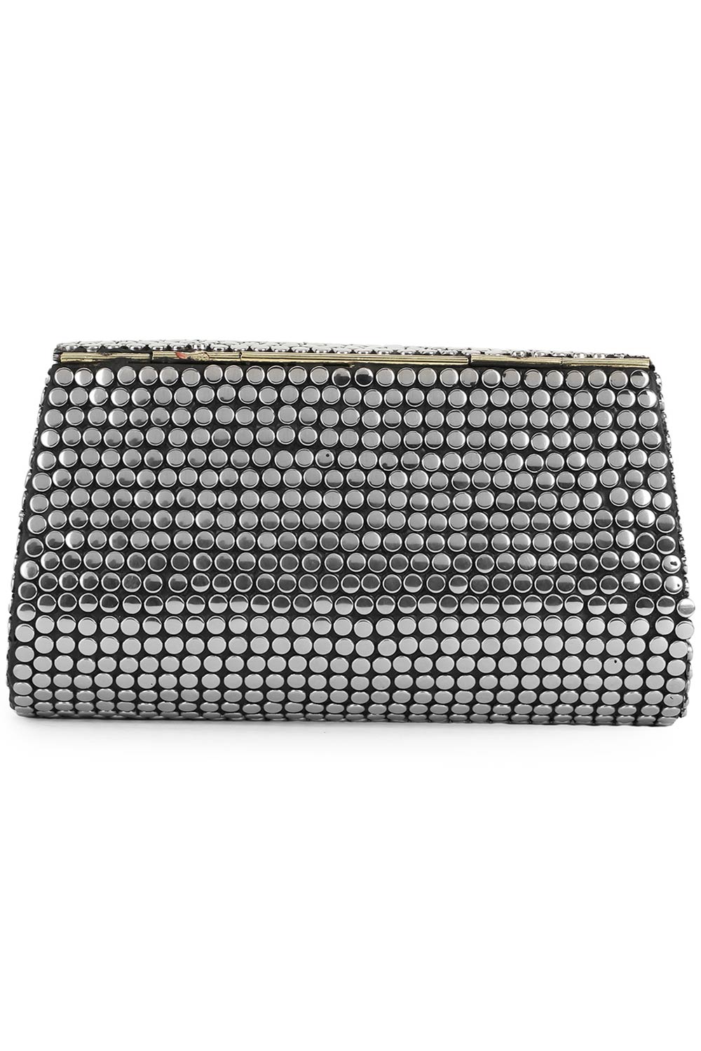 Mosaic Silver & White Metal Botanical Mosaic Clutch