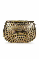 Gold Metal Mosaic Embellished Clutch