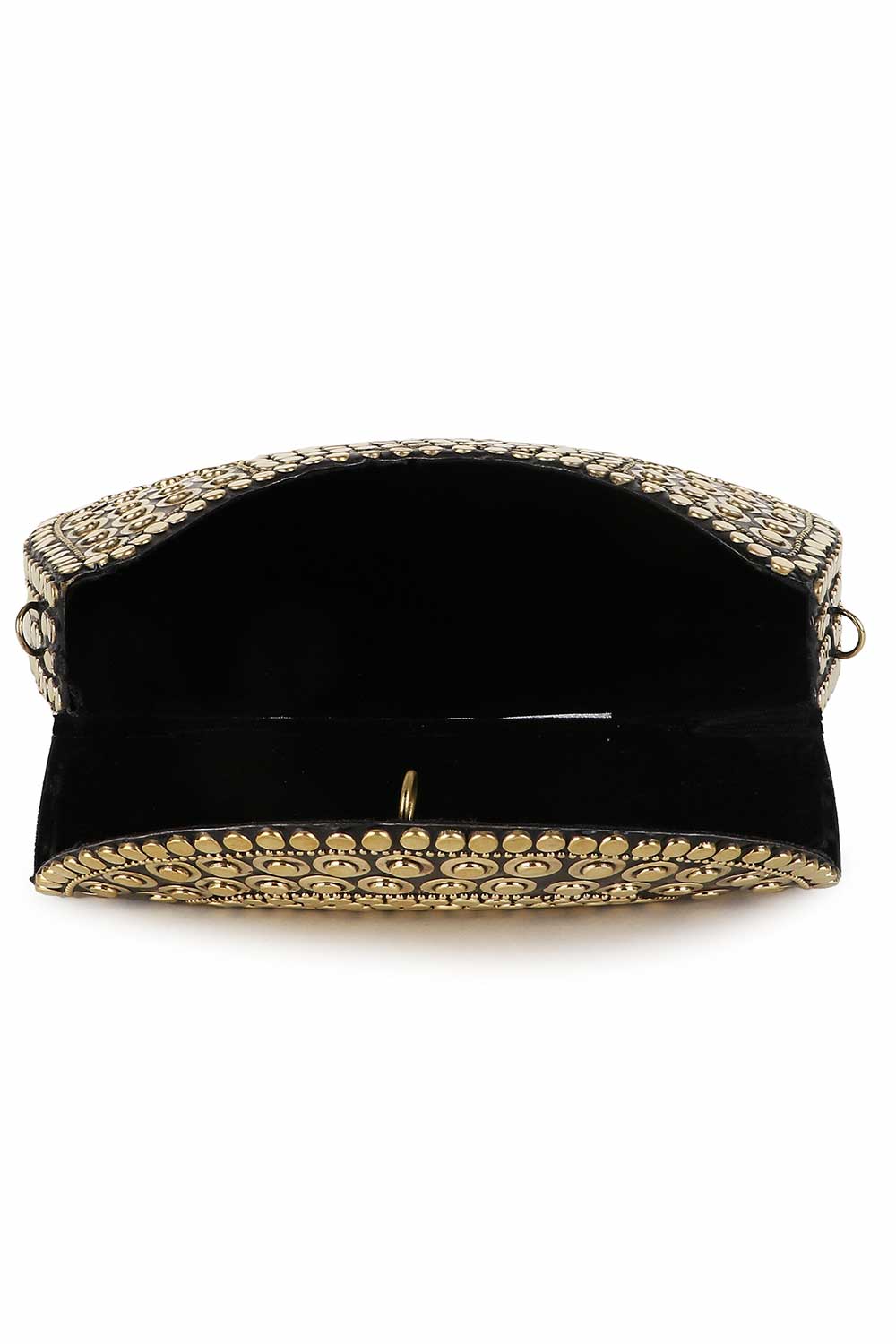 Gold Metal Mosaic Embellished Clutch