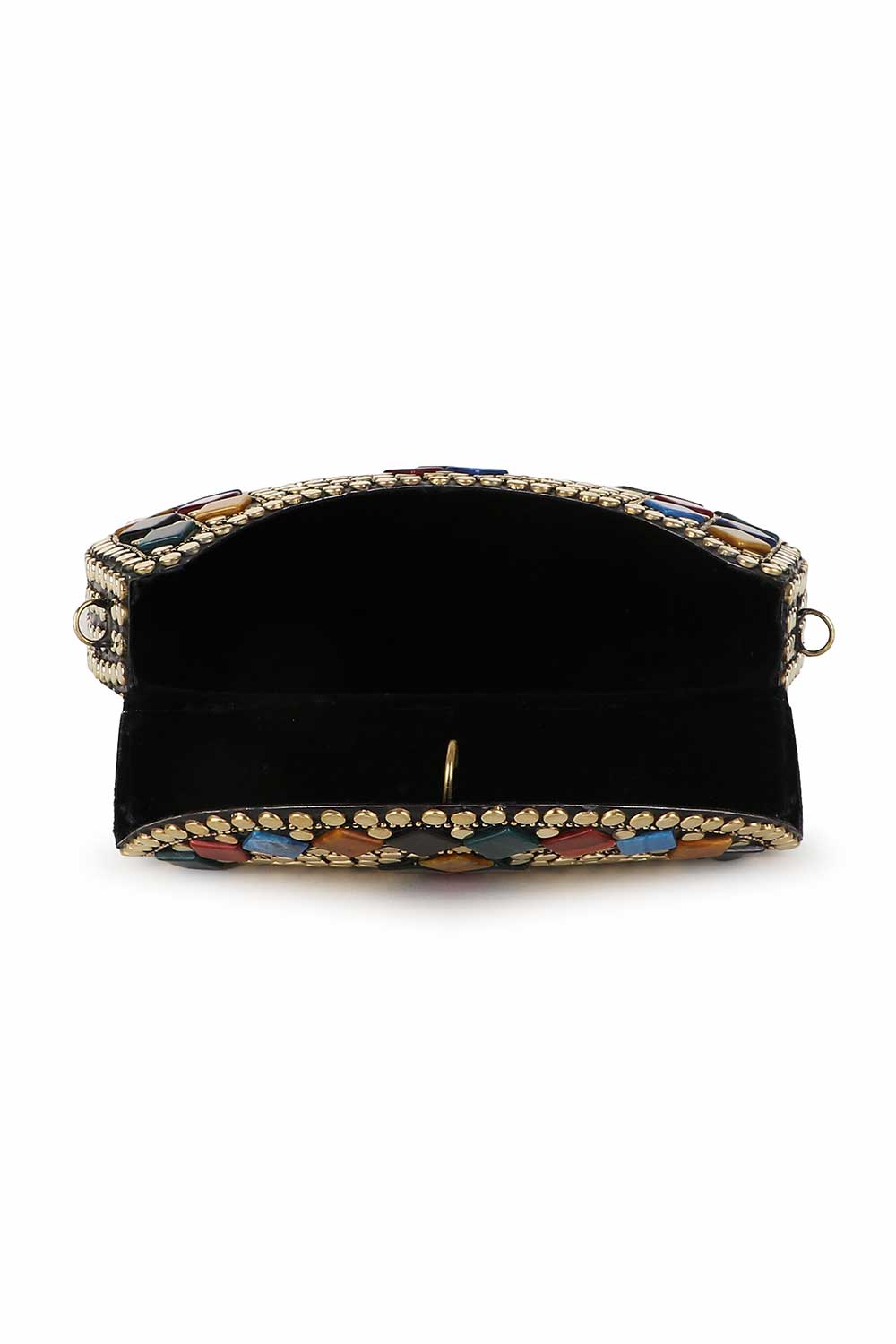 Gold And Multi Metal Mosaic Embellished Clutch