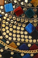 Gold And Multi Metal Mosaic Embellished Clutch