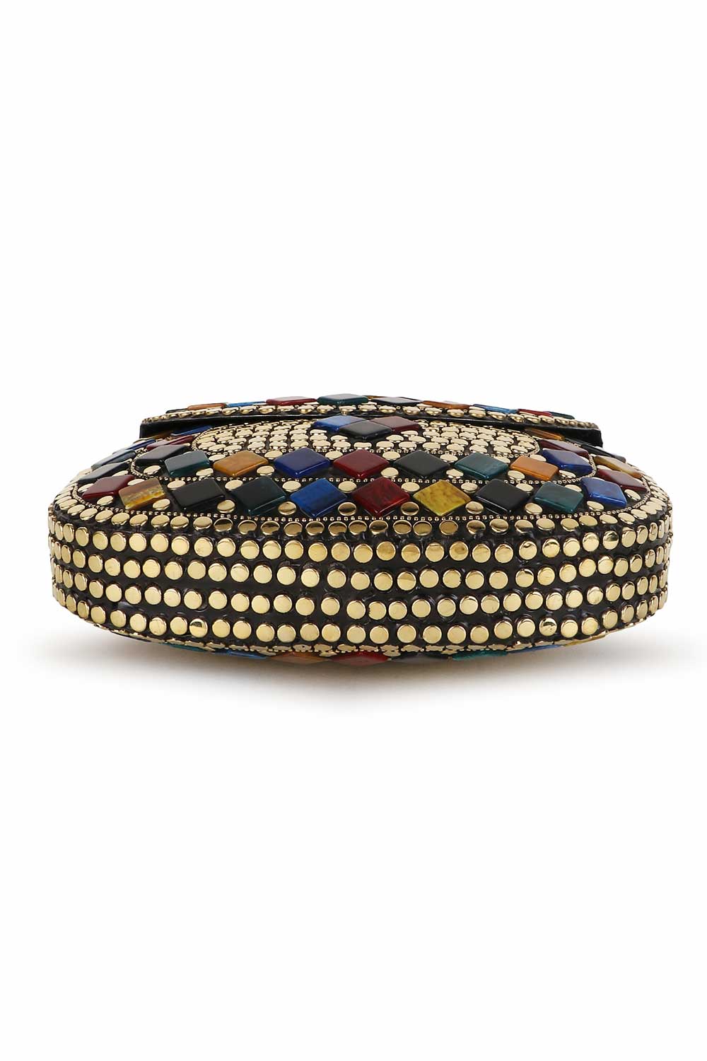 Gold And Multi Metal Mosaic Embellished Clutch