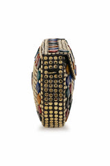 Gold And Multi Metal Mosaic Embellished Clutch