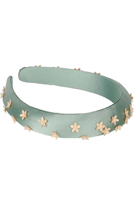Pastel Green & Peach Floral Synthetic Hair Band