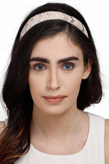 Pastel Pink & Silver Chevron Velvet Hair Band