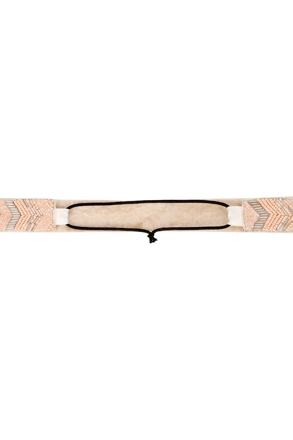 Pastel Pink & Silver Chevron Velvet Hair Band