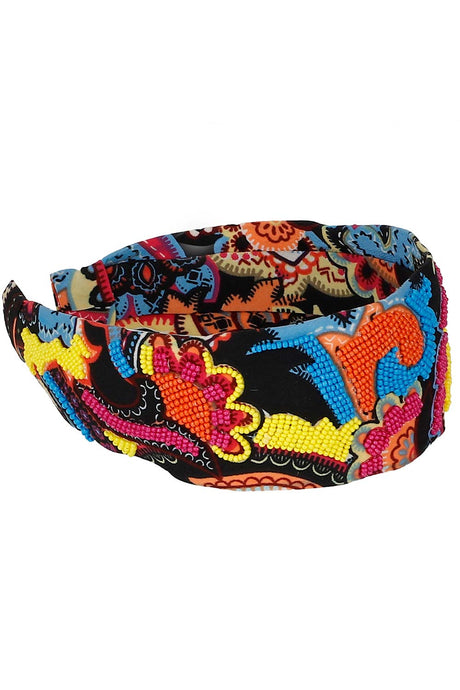 Black & Multi Quirky Cotton Hair Band