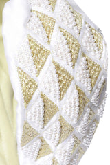 White & Gold Harlequin Embellished Satin Hair Band