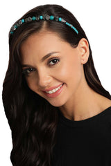 Turquoise & Multi Mosaic Metal Hair Band