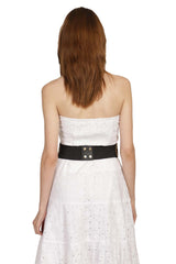 Embellished Waist Belt In Black & Gold (Dull)