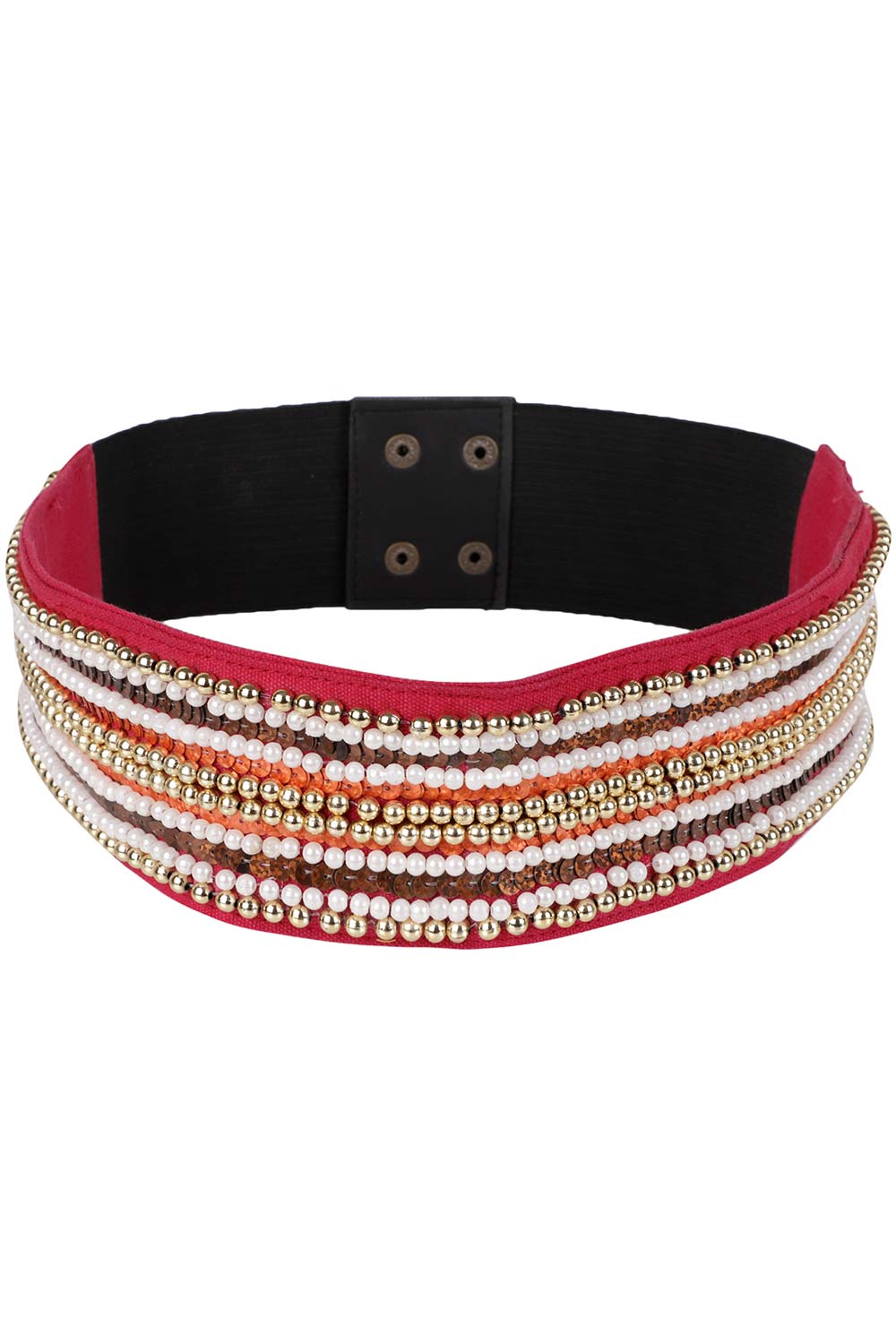 Embellished Waist Belt In Pink & Multi