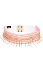 Buy Striped Bead Work Waist Belt in Baby Pink & Multi Online