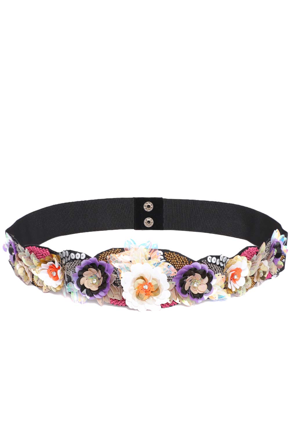 Buy Floral Sequence Work Waist Belt in Multi Online