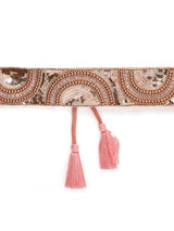 Rose Gold & Pink Sequin Embellished Canvas Handmade Belt
