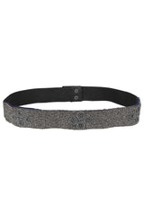 Embellished With Bead Work Waist Belt In Black & Silver