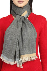 Viscose Stole And Scarf In Black And Grey