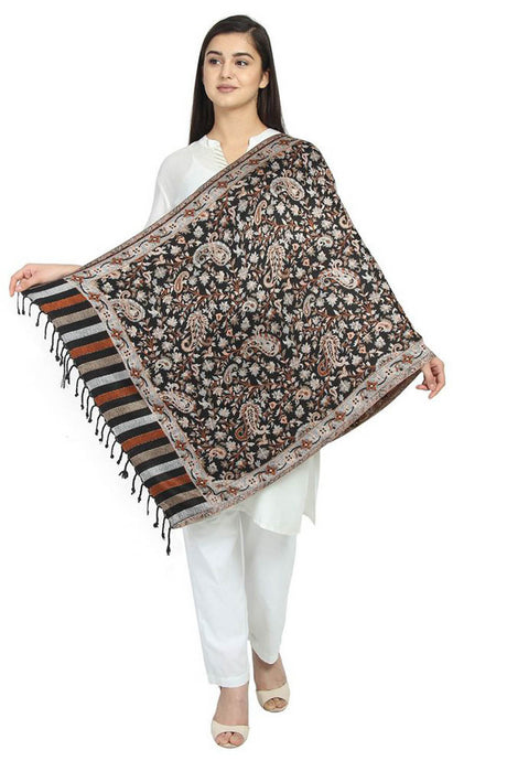 Viscose Shawl In Black And Brown