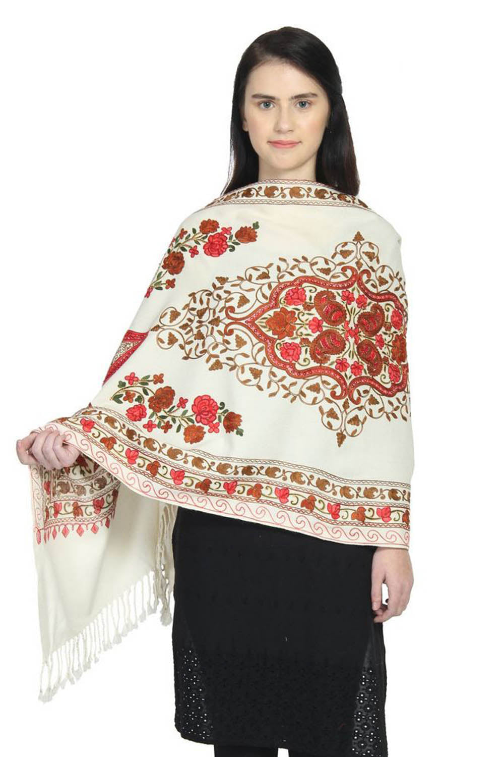 Wool Shawl In White