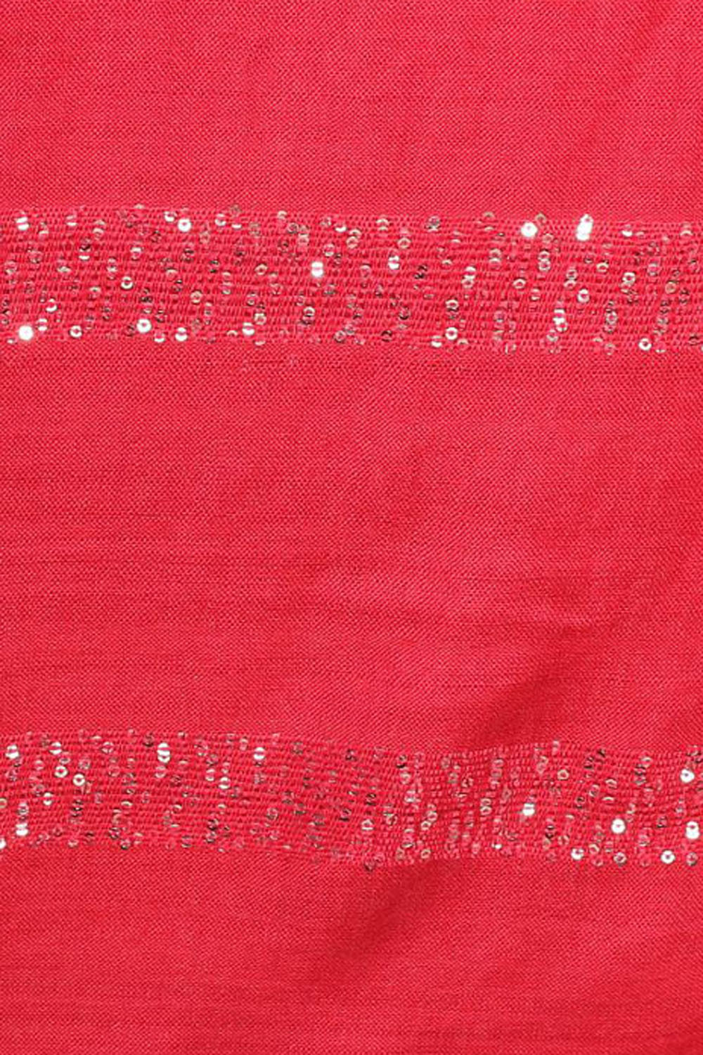 Viscose Stole in Red And Silver