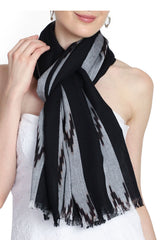 Viscose Stole In Black And Grey