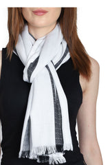 Viscose Stole In Black And White