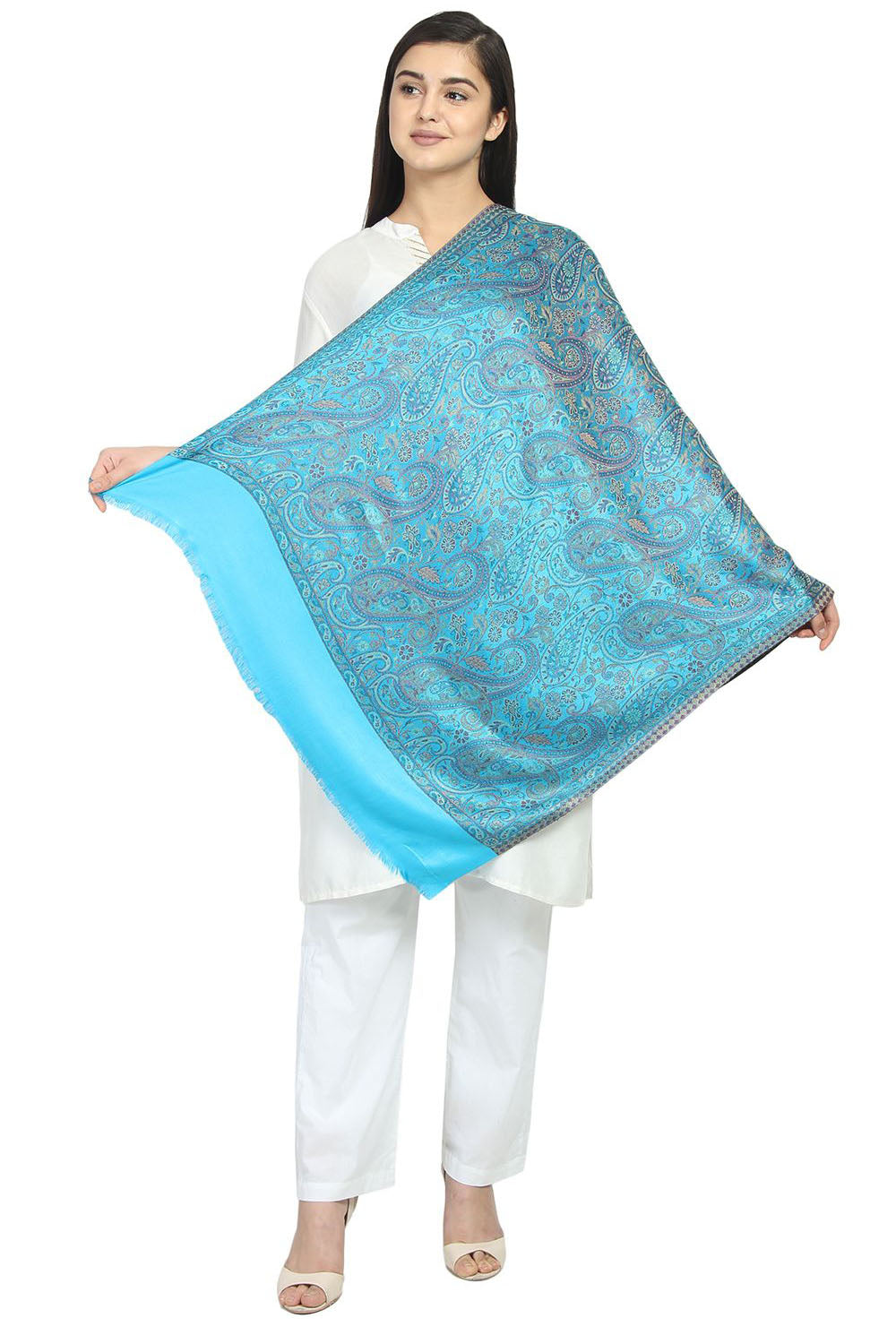 Modal Shawl In Turquoise