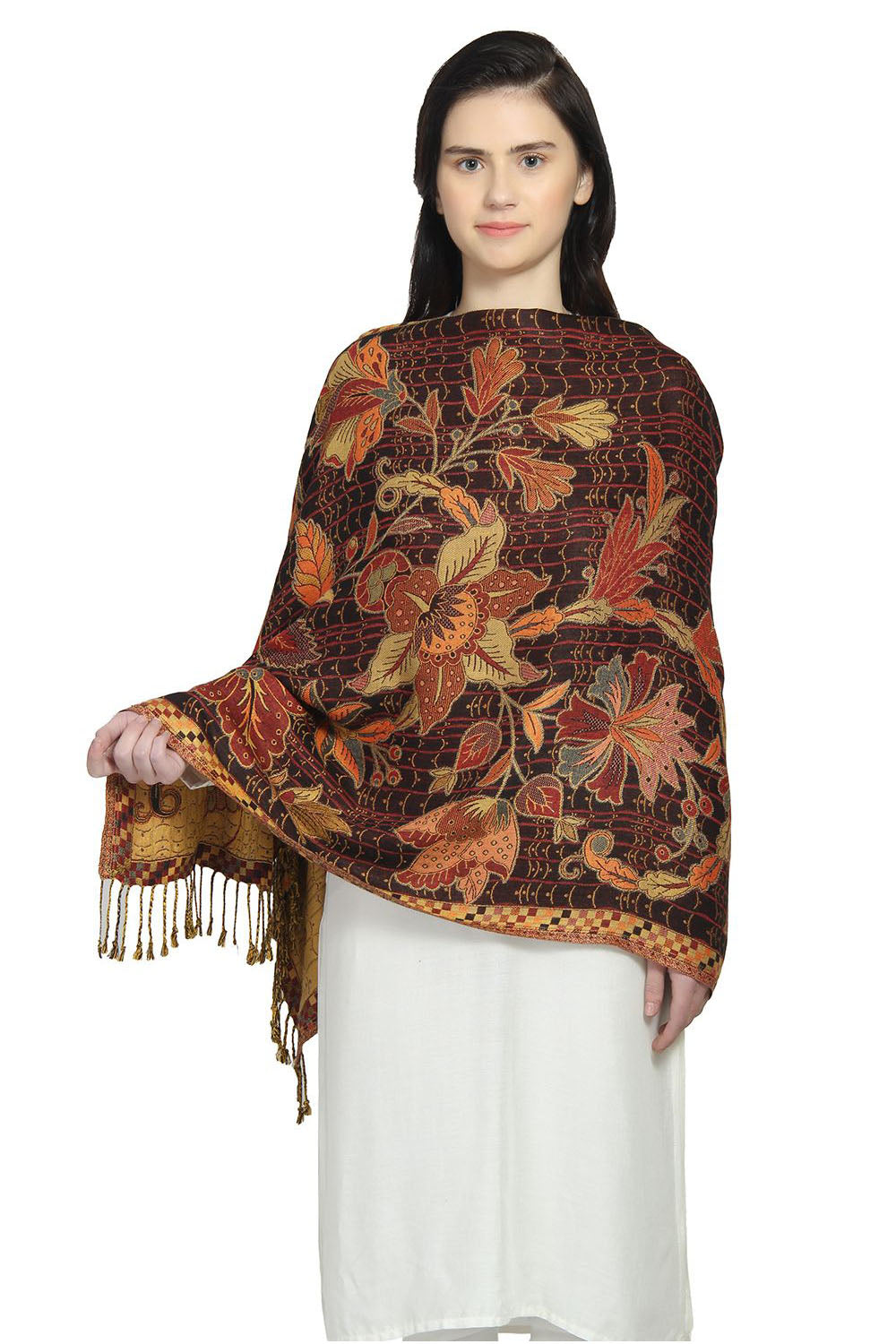 Viscose Shawl In Brown