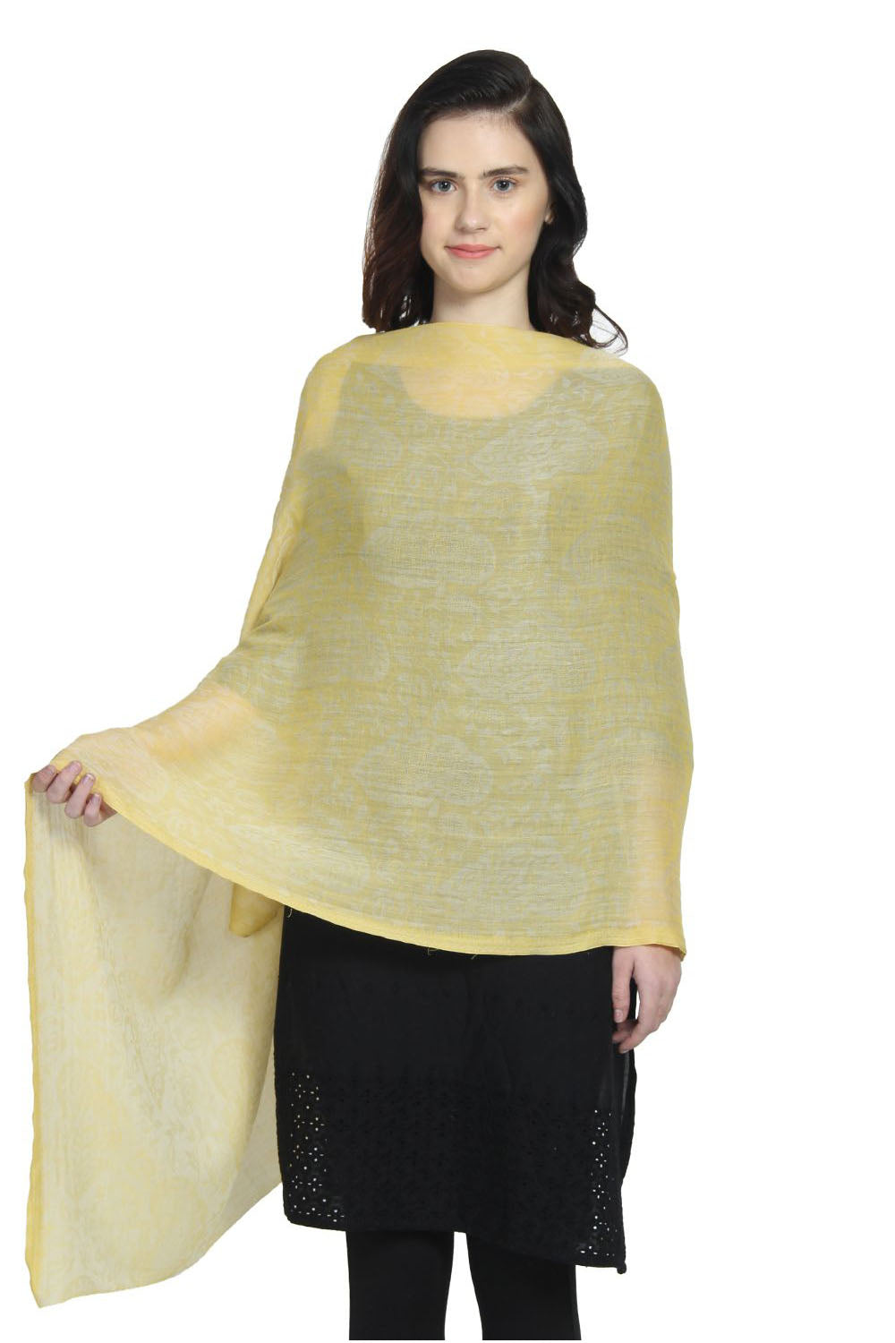 Wool Shawl In Yellow