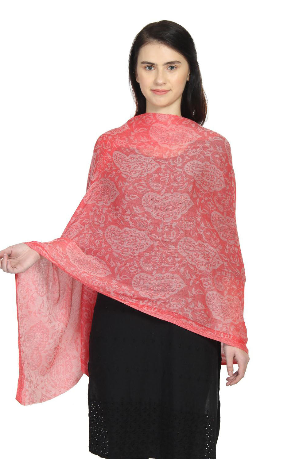 Wool Shawl In Red