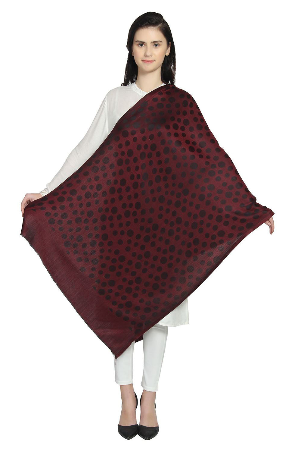 Modal Shawl In Red And Black