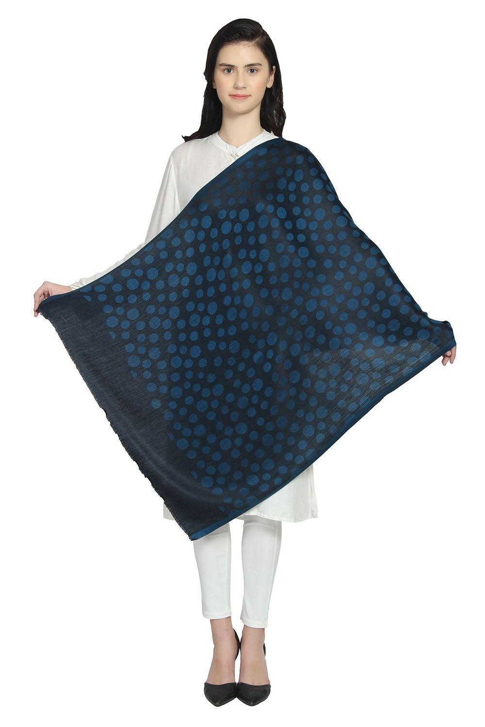 Modal Shawl In Blue And Black